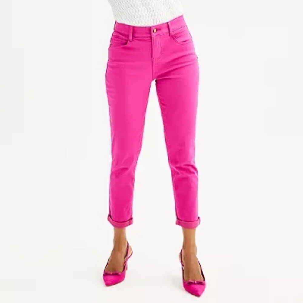 6 Draper James RSVP Hot Pink Skinny Jeans